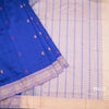 Poly Cotton Ink Blue Saree With Thread Buttas And Thread Border
