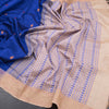 Poly Cotton Ink Blue Saree With Thread Buttas And Thread Border - Kumaran Silks