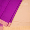 Poly Cotton Dark Magenta Plain Saree And Zari Border