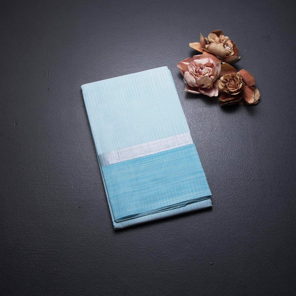Gadwal Cotton Sky Blue Saree