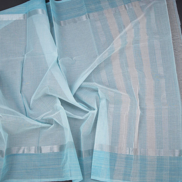 Gadwal Cotton Sky Blue Saree