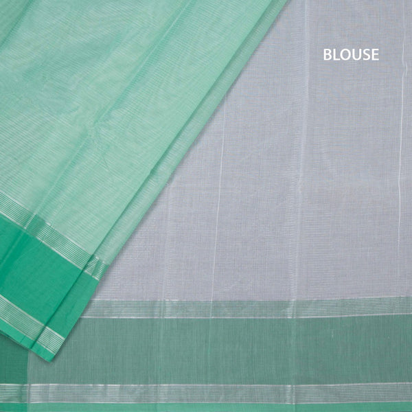 Gadwal Cotton Sea Green Zari Stripes Saree