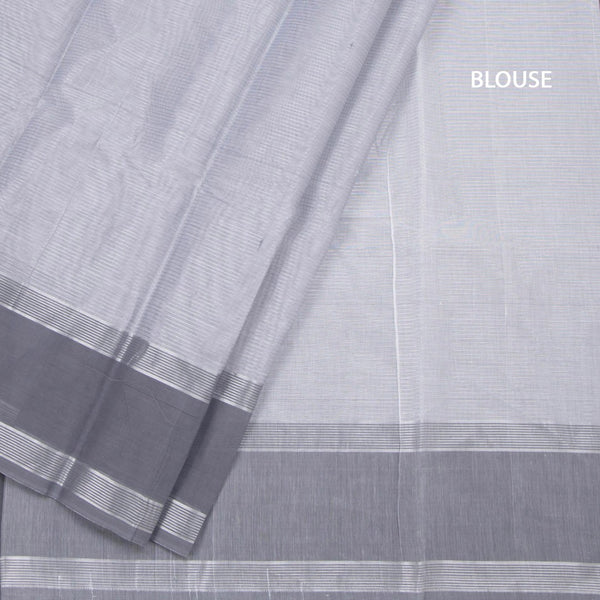 Gadwal Cotton Grey Zari Stripes Saree