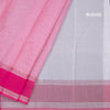 Gadwal Cotton Light Pink Zari Stripes Saree