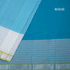 Gadwal Cotton Sky Blue Plain Saree