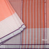 Gadwal Cotton Peach Plain Saree
