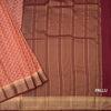 Semi Mysore Silk Dark Peach Floral Printed Saree And Zari Border