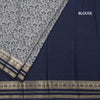 Semi Mysore Silk Grey Floral Printed Saree And Zari Border