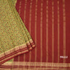 Semi Mysore Silk Lime Green Floral Printed Saree And Zari Border
