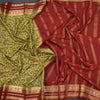Semi Mysore Silk Lime Green Floral Printed Saree And Zari Border