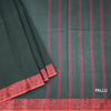 Bengal Cotton Bottle Green Plain Saree