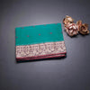 Bengal Cotton Peacock Green Saree With Thread Buttas