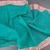 Bengal Cotton Peacock Green Saree With Thread Buttas