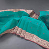 Bengal Cotton Peacock Green Saree With Thread Buttas