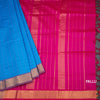 Poly Cotton Blue Thread Checked Saree And Bavanji Border