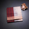 Poly Cotton Maroon Thread Striped Saree And Thread Border