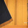 Poly Cotton Black Plain Saree And Thread Border