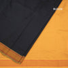 Poly Cotton Black Plain Saree And Thread Border