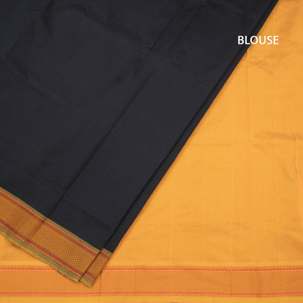 Poly Cotton Black Plain Saree And Thread Border