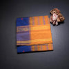 Poly Cotton Dark Blue Saree With Mango Thread Buttas