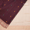 Poly Cotton Dark Maroon Saree With Mango Thread Buttas