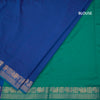 Poly Cotton Indigo Blue Plain Saree And Peacock Zari Buttas