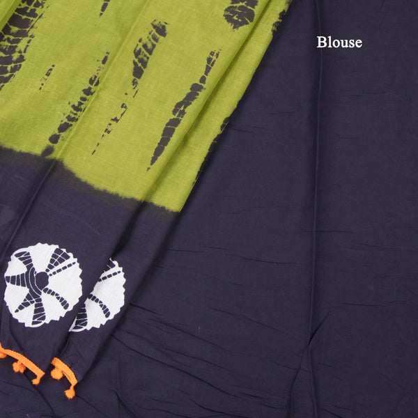 Mul Mul Cotton Mehandi Green Printed Saree