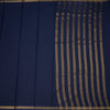 Semi Mysore Silk Navy Blue Plain Saree And Zari Border