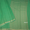 Semi Mysore Silk Parrot Green Plain Saree And Zari Border