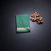 Semi Mysore Silk Pista Green Plain Saree And Zari Border