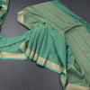 Semi Mysore Silk Pista Green Plain Saree And Zari Border