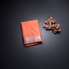 Semi Mysore Silk Peach Plain Saree And Zari Border