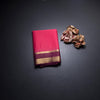Semi Mysore Silk Fiery Rose Pink Plain Saree And Zari Border
