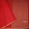 Semi Mysore Silk Red Plain Saree And Zari Border