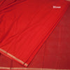 Semi Mysore Silk Red Plain Saree And Zari Border