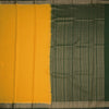 Semi Mysore Silk Mango Yellow Checked Saree And Zari Border
