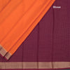 Semi Mysore Silk Fanta Orange Checked Saree And Zari Border