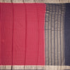 Semi Mysore Silk Fiery Rose Pink Checked Saree And Zari Border