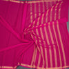 Semi Mysore Silk Rani Pink Plain Saree And Zari Border
