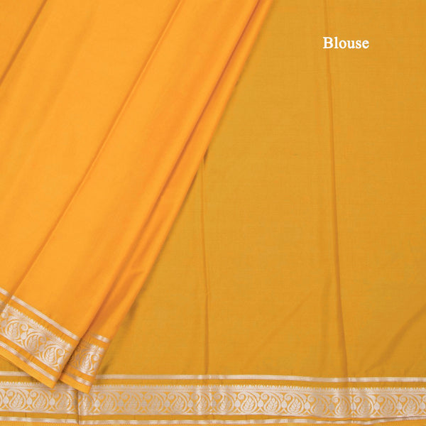 Semi Mysore Silk Navy Blue Plain Saree And Zari Border 02