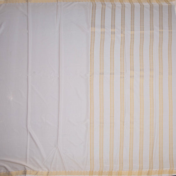 Semi Mysore Silk Mango Yellow Plain Saree And Zari Border
