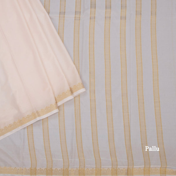 Semi Mysore Silk Mango Yellow Plain Saree And Zari Border