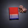 Semi Mysore Silk Reddish Orange Plain Saree And Zari Border