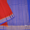Semi Mysore Silk Reddish Orange Plain Saree And Zari Border