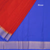 Semi Mysore Silk Reddish Orange Plain Saree And Zari Border