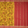 Semi Mysore Silk Yellow Floral Printed Saree And Zari Border