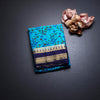 Semi Mysore Silk Sky Blue Floral Printed Saree And Zari Border
