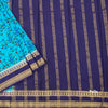 Semi Mysore Silk Sky Blue Floral Printed Saree And Zari Border