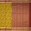 Semi Mysore Silk Mustard Floral Printed Saree And Zari Border