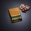 Semi Mysore Silk Mango Yellow Floral Printed Saree And Zari Border